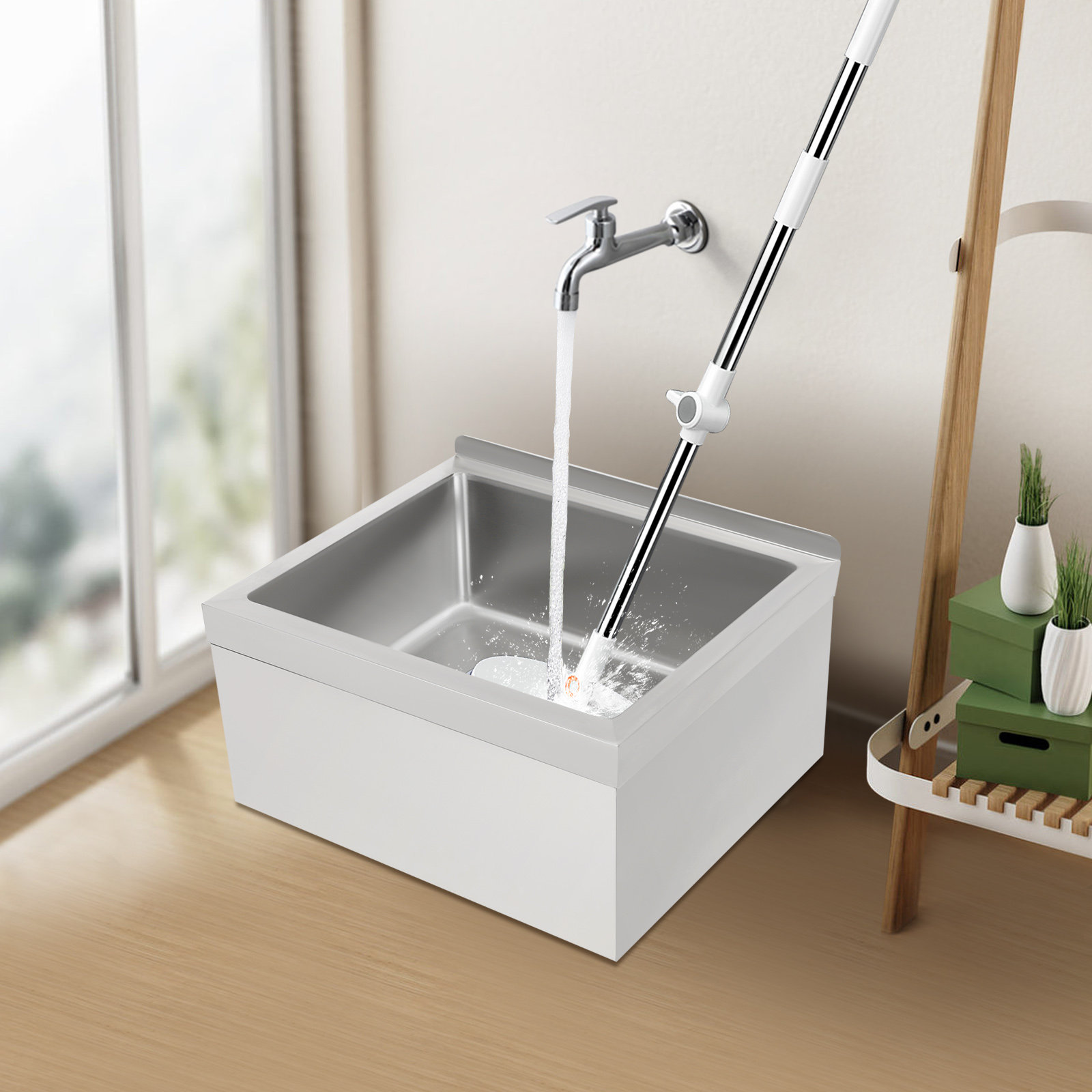 YaoTown Commercial Stainless Steel Floor Mop Sink | Wayfair